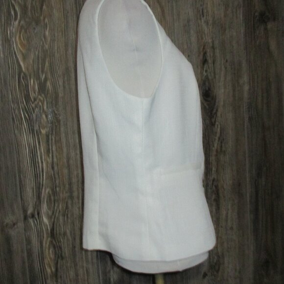 Sincerely Jules New Size Large White Sleeveless Button Vest Top Classic Boho - Picture 6 of 12
